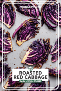 roasted red cabbage on baking tray