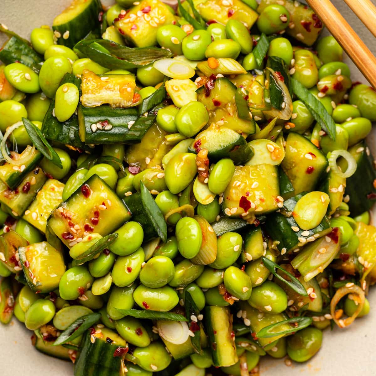 25-Minute Smashed Cucumber Salad with Edamame - From My Bowl