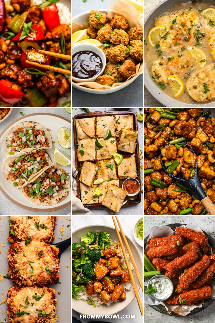 collage of tofu recipes