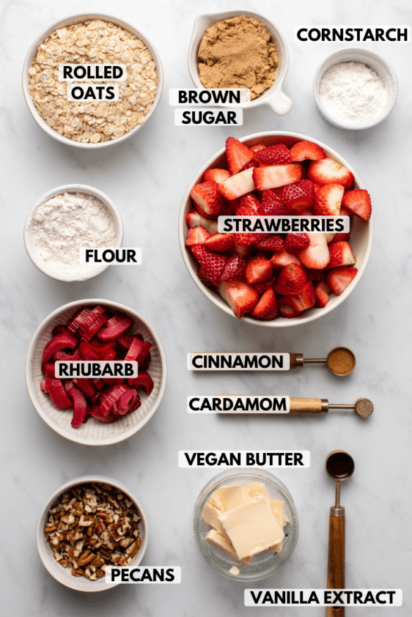 Vegan Strawberry Rhubarb Crisp | Gluten-Free - From My Bowl