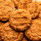 vegan snickerdoodles stacked on top of each other