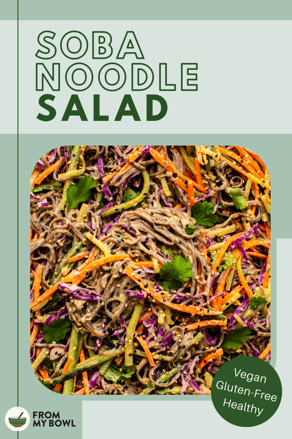 An enlarged image of soba noodle salad