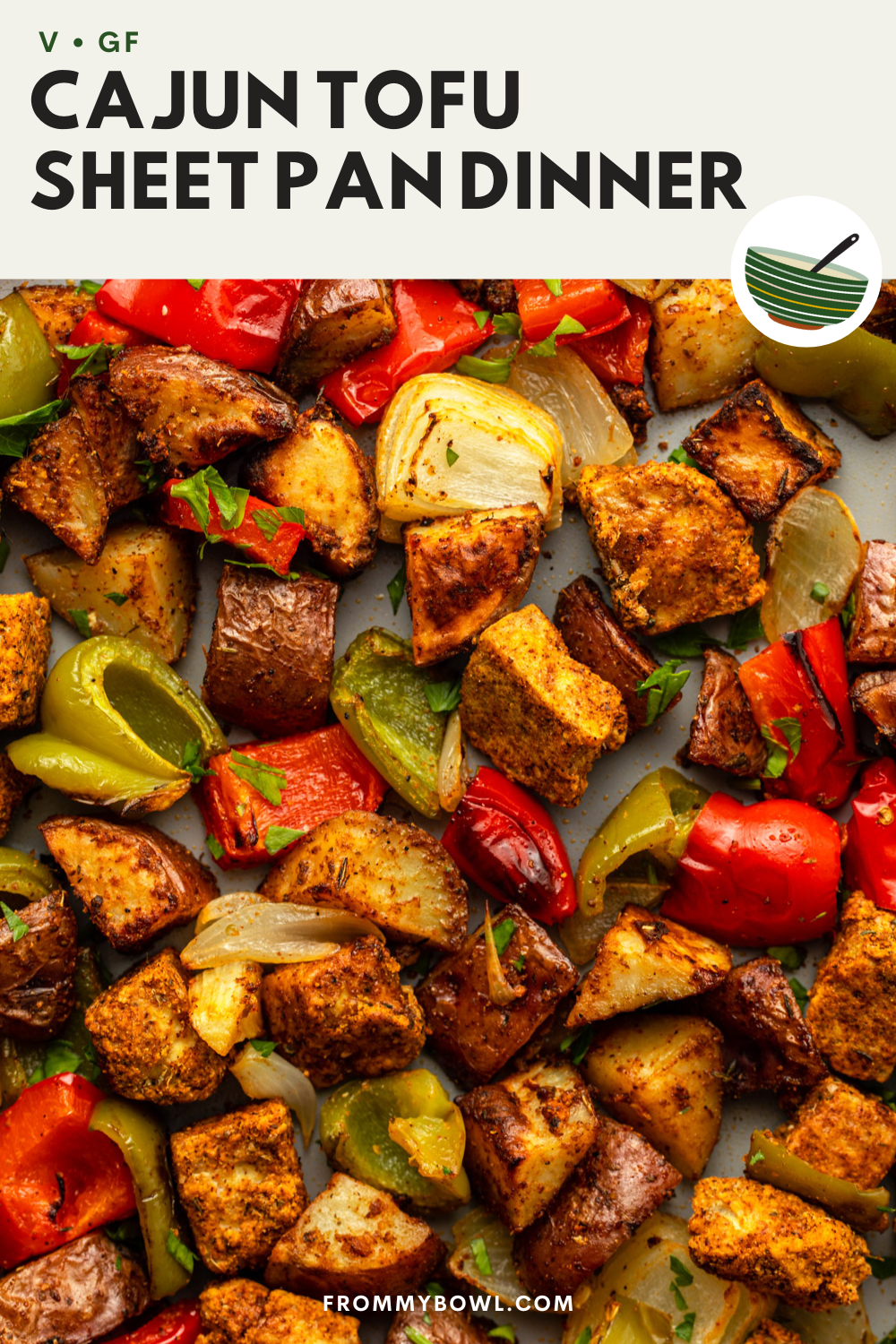 a zoomed in image of cajun tofu and veggies