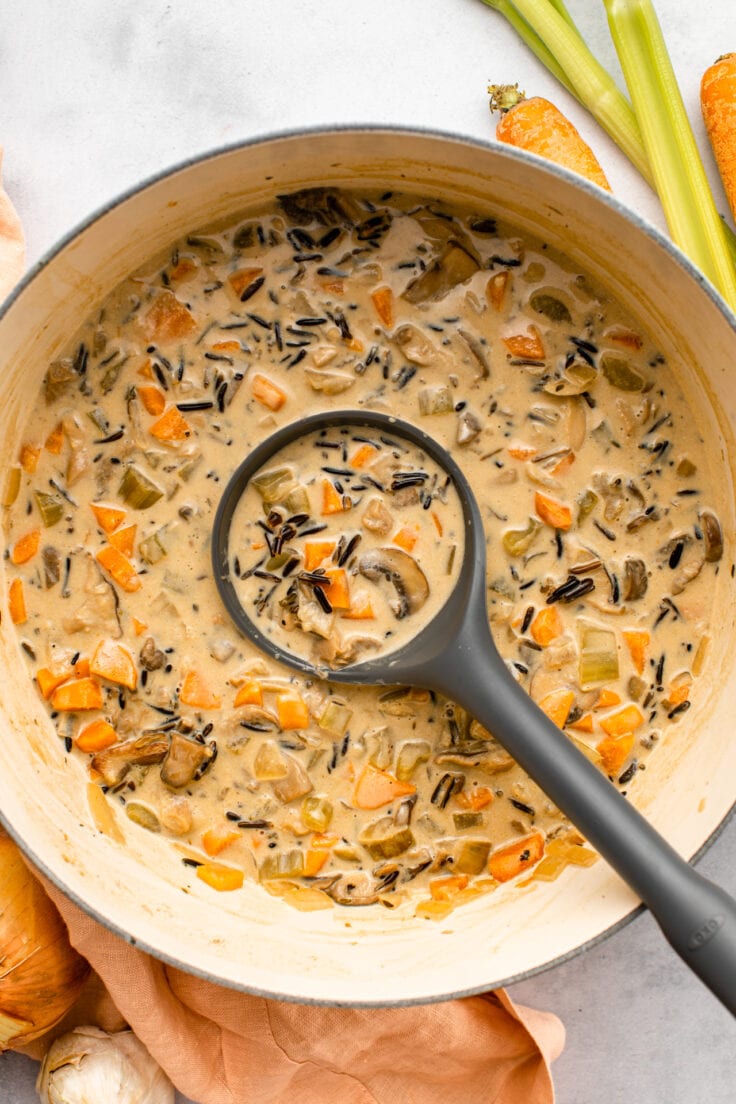 Creamy Wild Rice Mushroom Soup (Vegan) From My Bowl