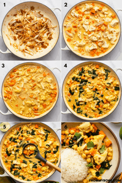 Easy Yellow Cauliflower Chickpea Curry with Coconut Milk - From My Bowl