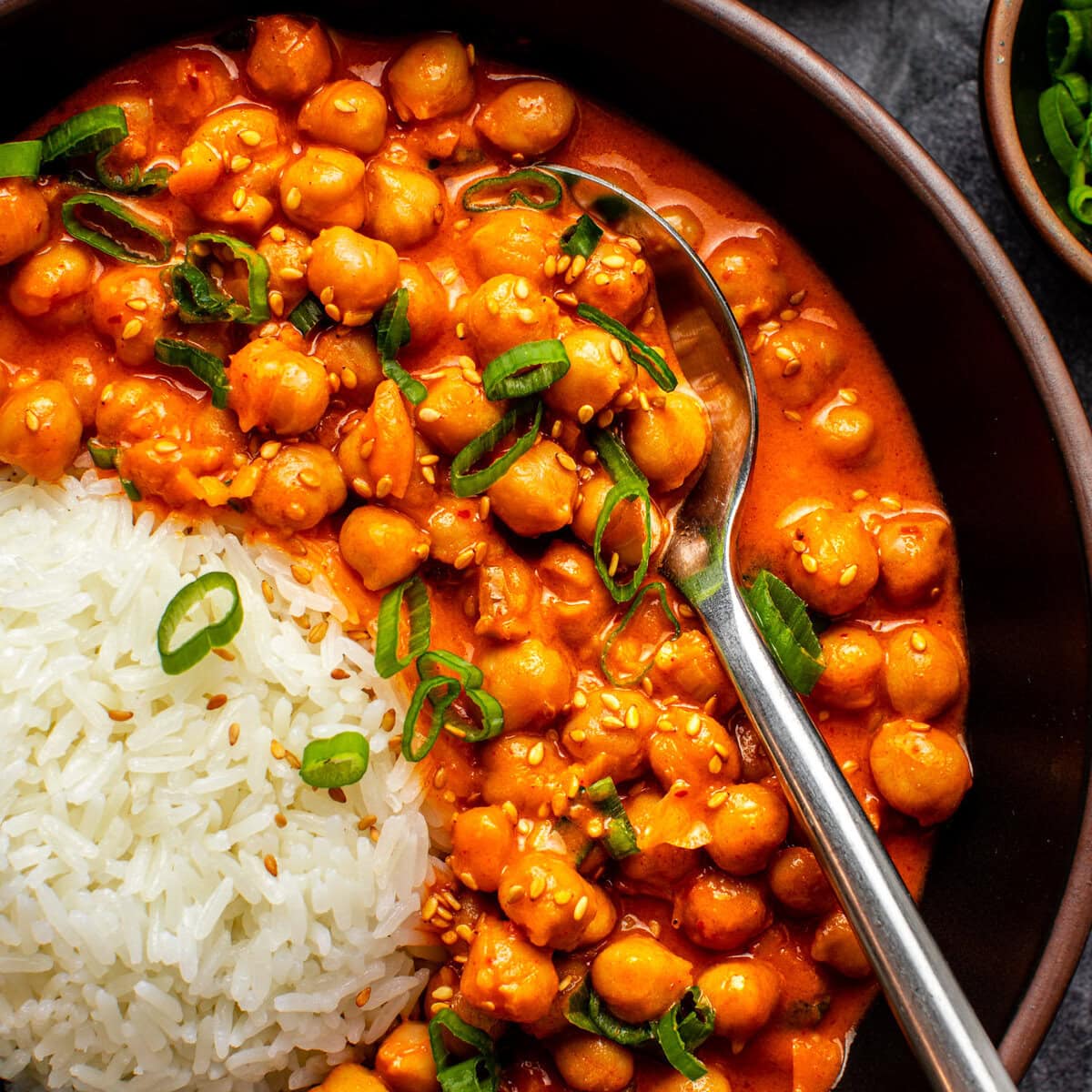 Creamy Gochujang Chickpeas with Coconut Milk (30 Minute Recipe)